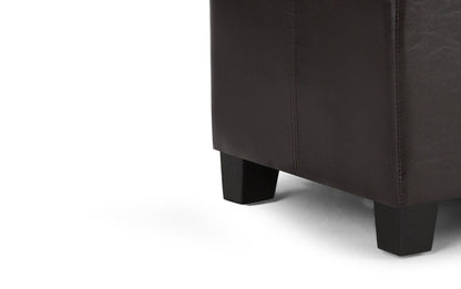 Tanners Brown Vegan Leather | Dover Vegan Leather Storage Ottoman