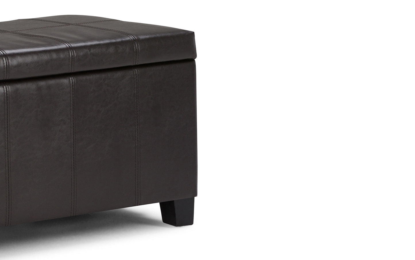 Tanners Brown Vegan Leather | Dover Vegan Leather Storage Ottoman