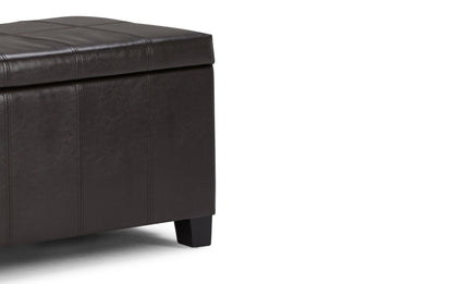 Tanners Brown Vegan Leather | Dover Vegan Leather Storage Ottoman