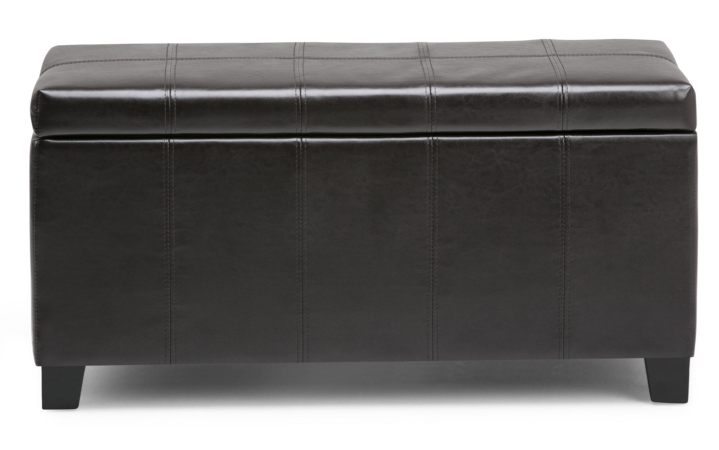 Tanners Brown Vegan Leather | Dover Vegan Leather Storage Ottoman