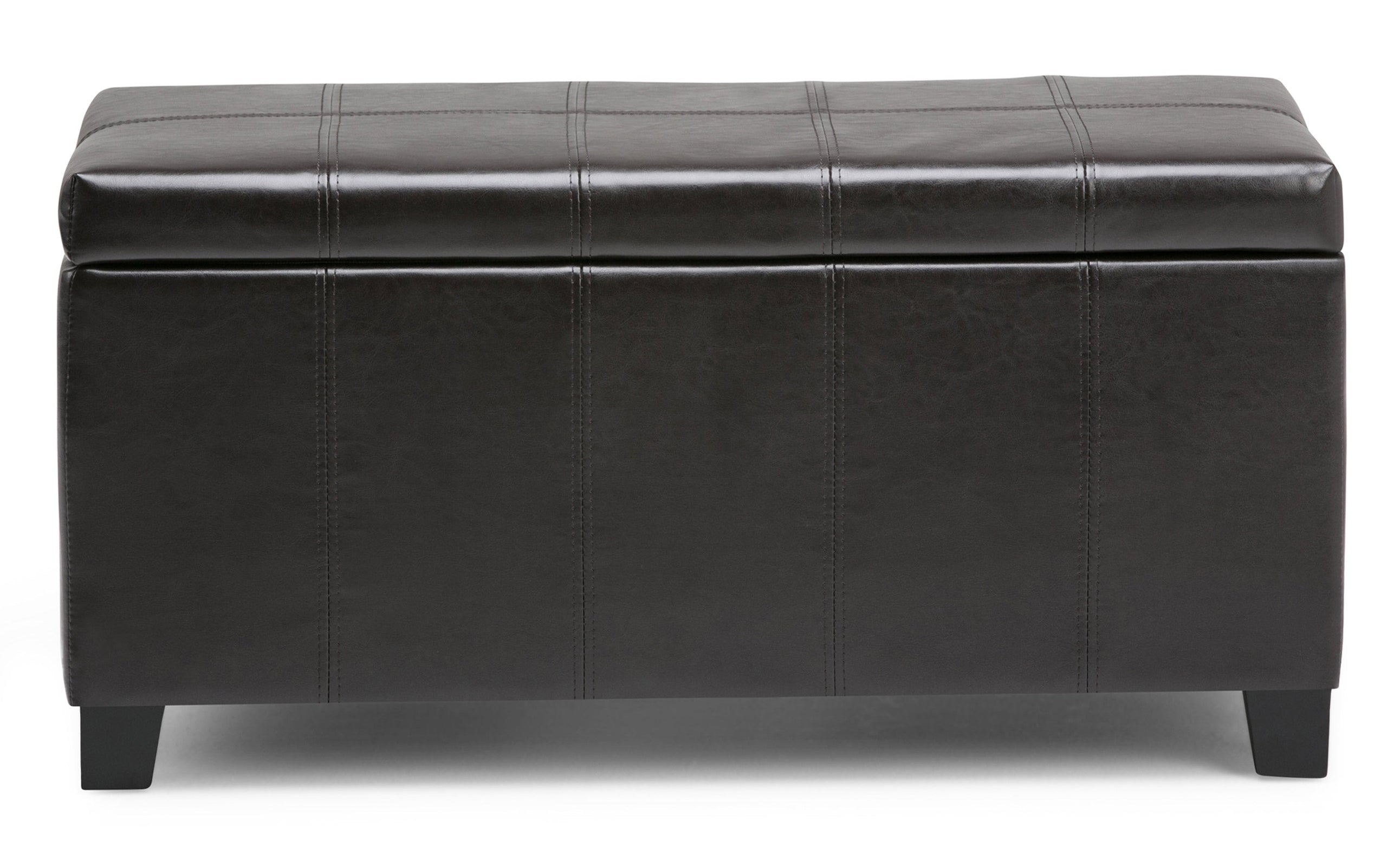 Tanners Brown Vegan Leather | Dover Vegan Leather Storage Ottoman