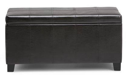 Tanners Brown Vegan Leather | Dover Vegan Leather Storage Ottoman
