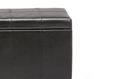 Tanners Brown Vegan Leather | Dover Vegan Leather Storage Ottoman