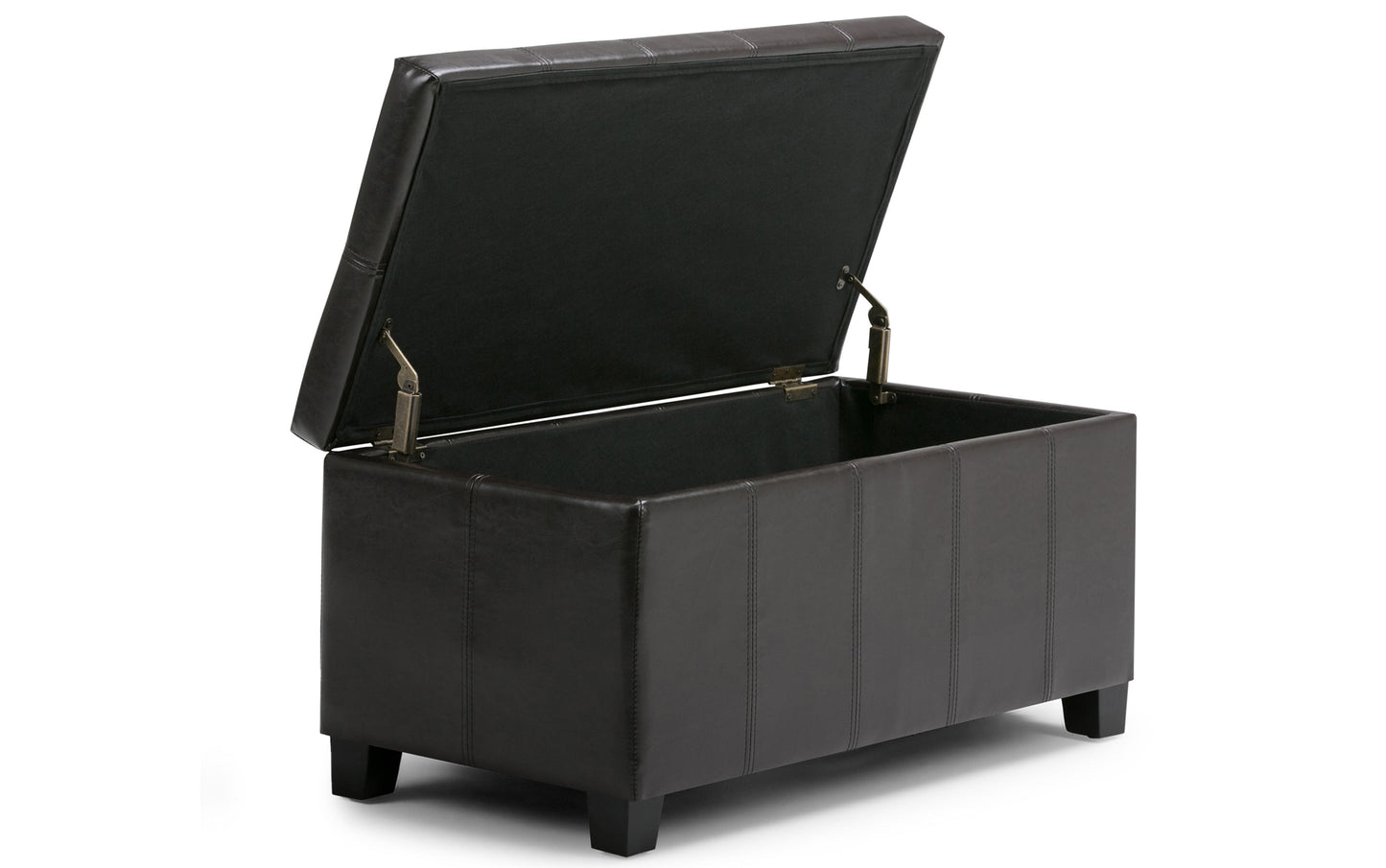 Tanners Brown Vegan Leather | Dover Vegan Leather Storage Ottoman