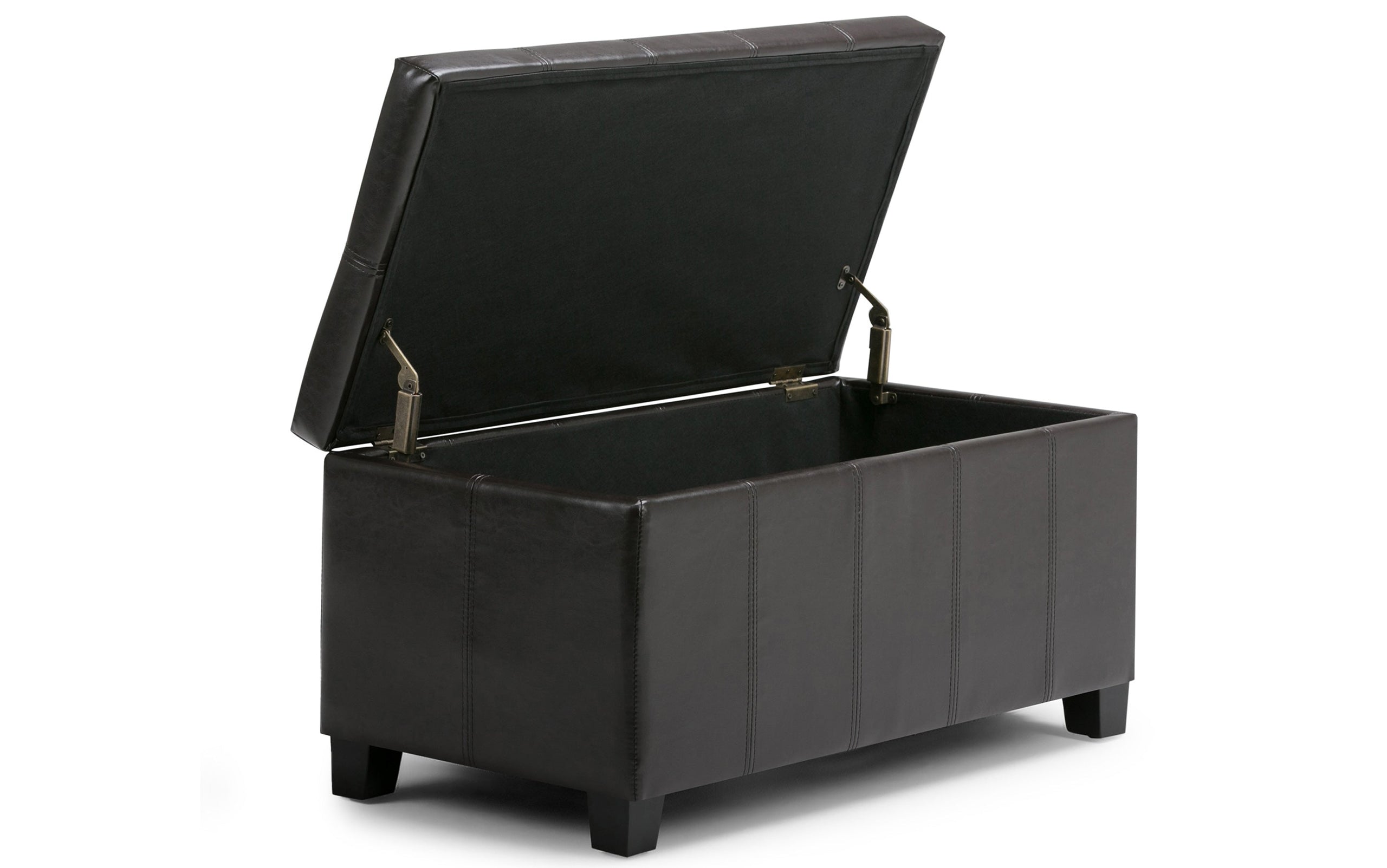 Tanners Brown Vegan Leather | Dover Vegan Leather Storage Ottoman