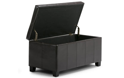 Tanners Brown Vegan Leather | Dover Vegan Leather Storage Ottoman