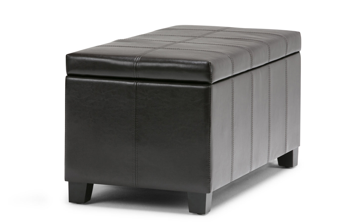 Tanners Brown Vegan Leather | Dover Vegan Leather Storage Ottoman
