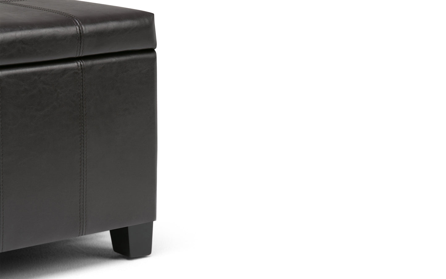 Tanners Brown Vegan Leather | Dover Vegan Leather Storage Ottoman