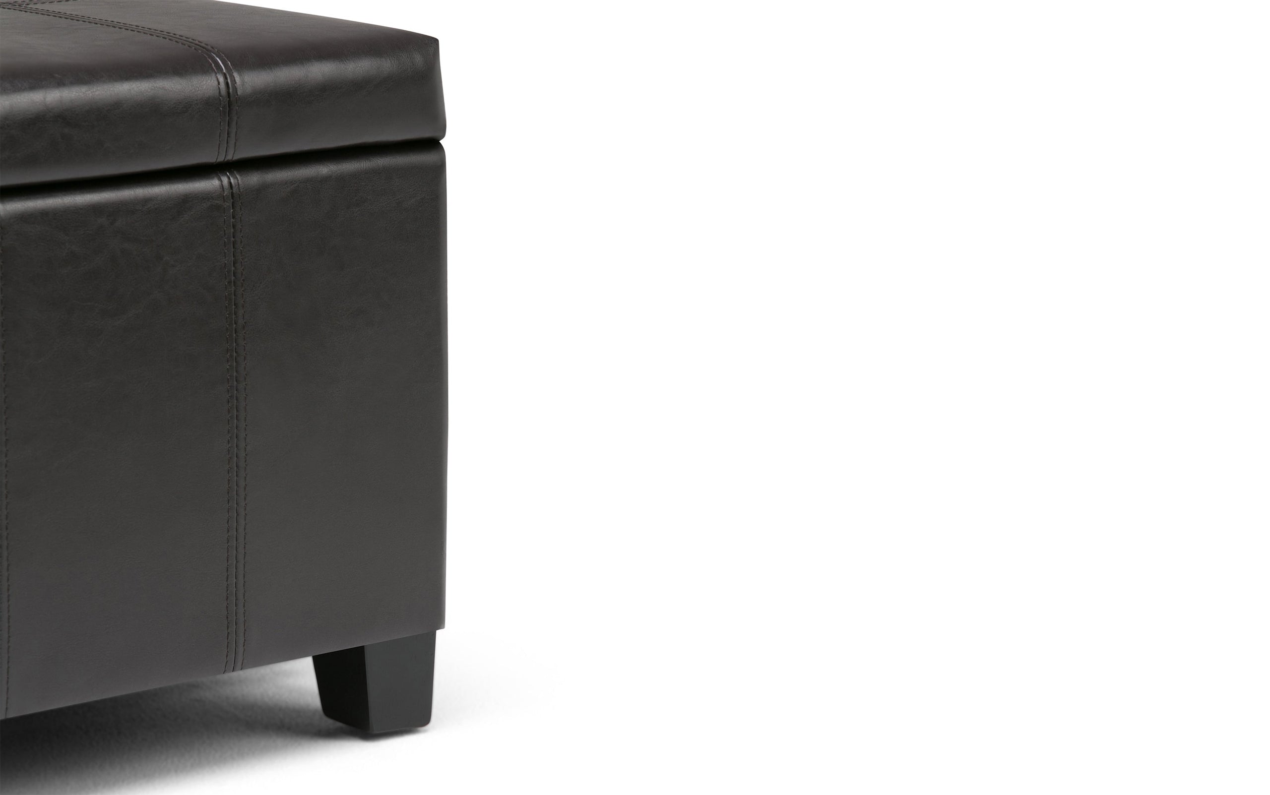 Tanners Brown Vegan Leather | Dover Vegan Leather Storage Ottoman