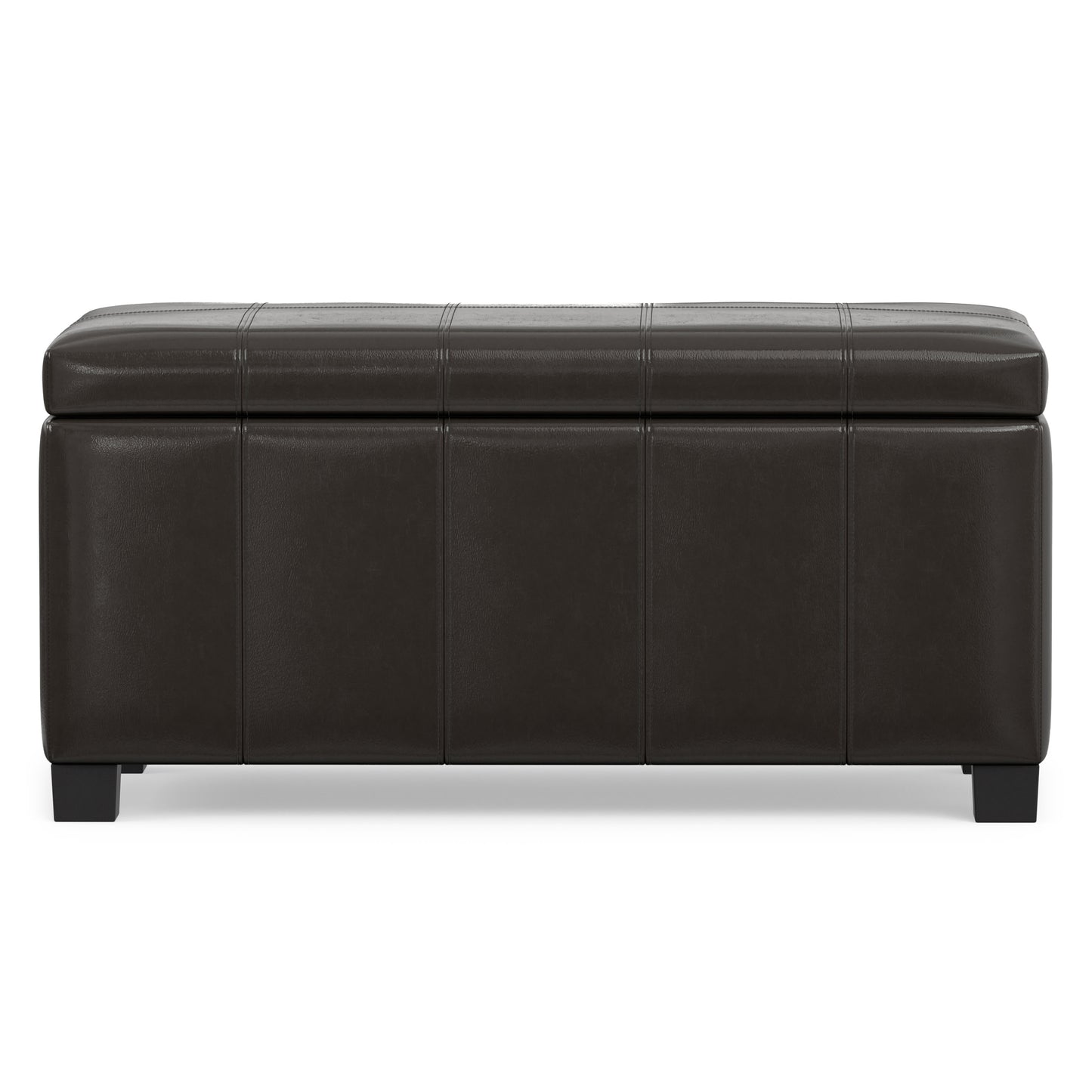 Tanners Brown Vegan Leather | Dover Storage Ottoman in Vegan Leather