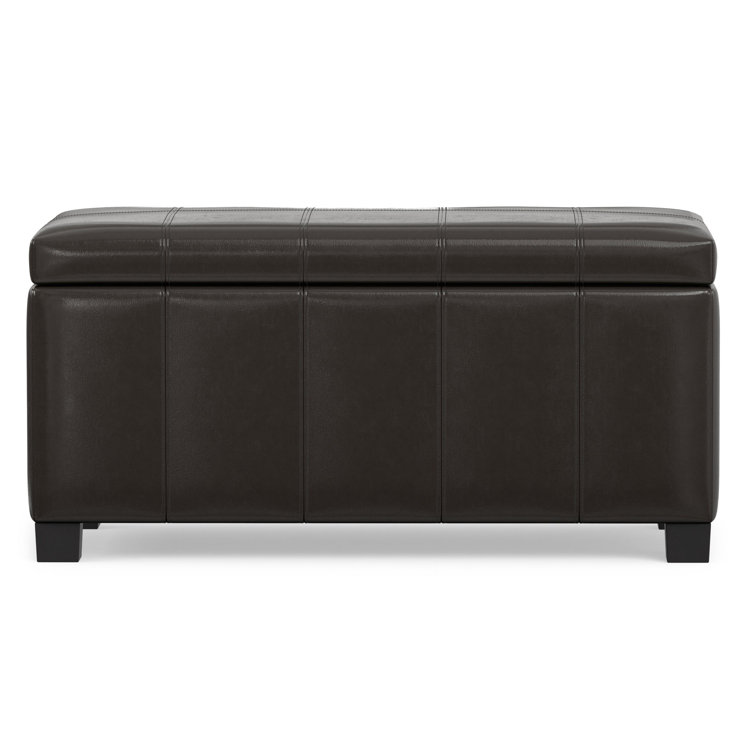 Tanners Brown Vegan Leather | Dover Storage Ottoman in Vegan Leather