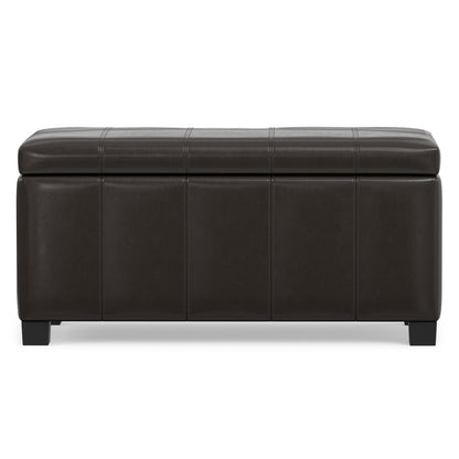 Tanners Brown Vegan Leather | Dover Storage Ottoman in Vegan Leather