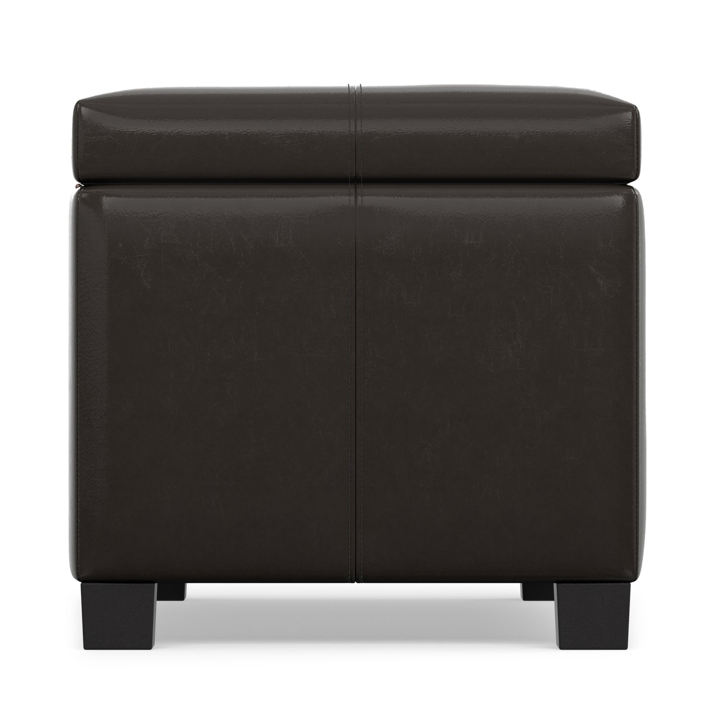 Tanners Brown Vegan Leather | Dover Storage Ottoman in Vegan Leather