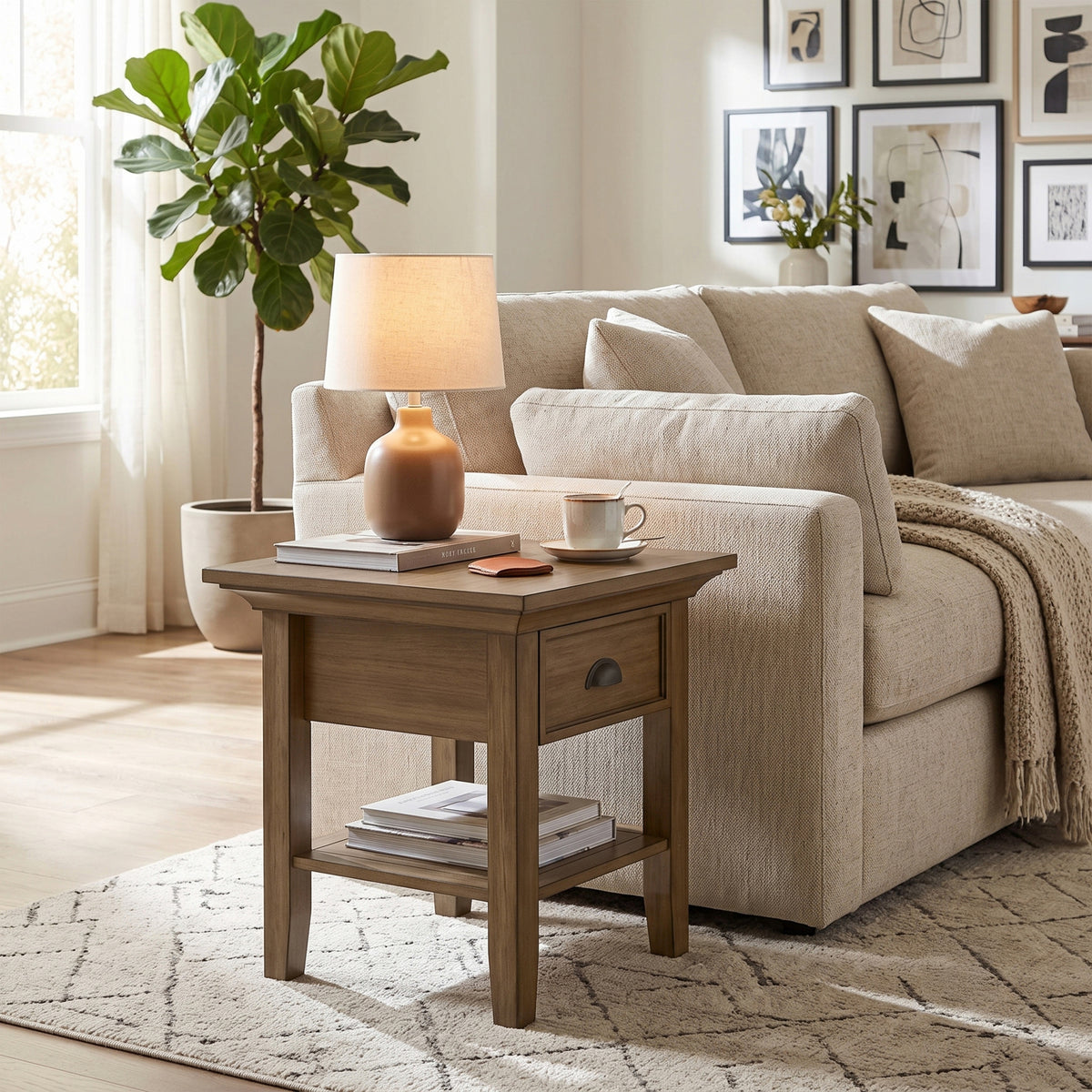 Rustic Natural Aged Brown | Redmond End Table