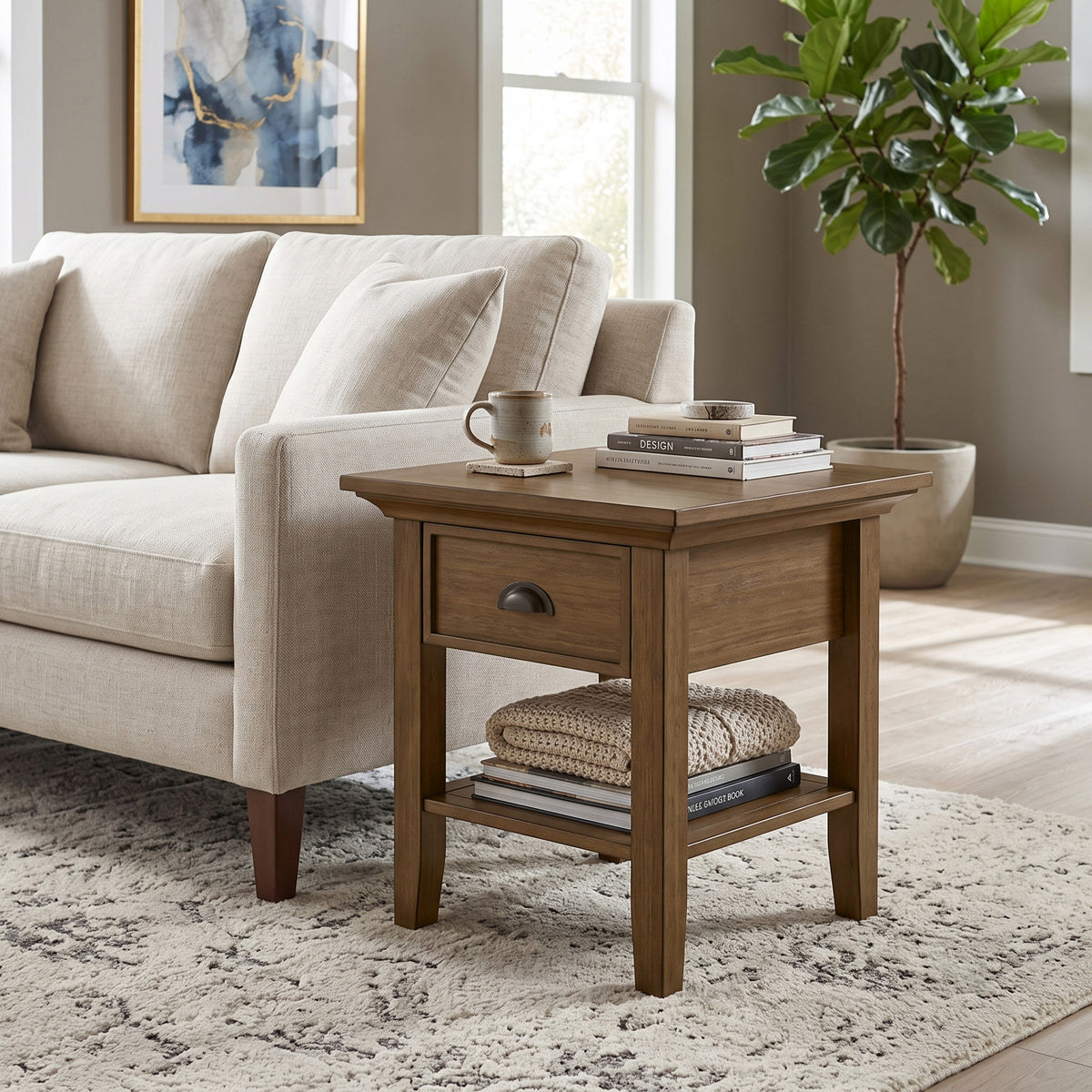 Rustic Natural Aged Brown | Redmond End Table