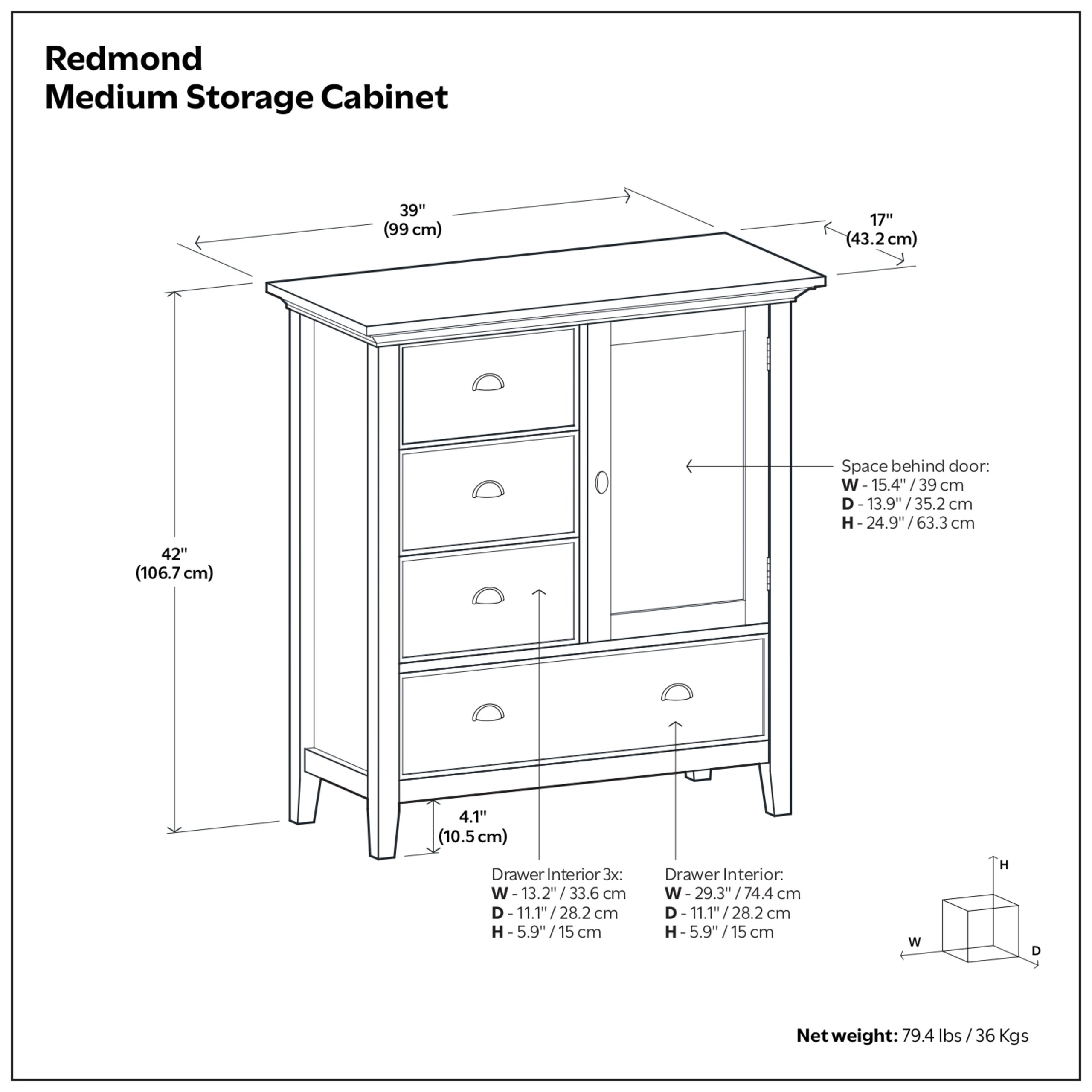 Rustic Natural Aged Brown | Redmond Medium Storage Cabinet