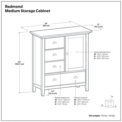Rustic Natural Aged Brown | Redmond Medium Storage Cabinet