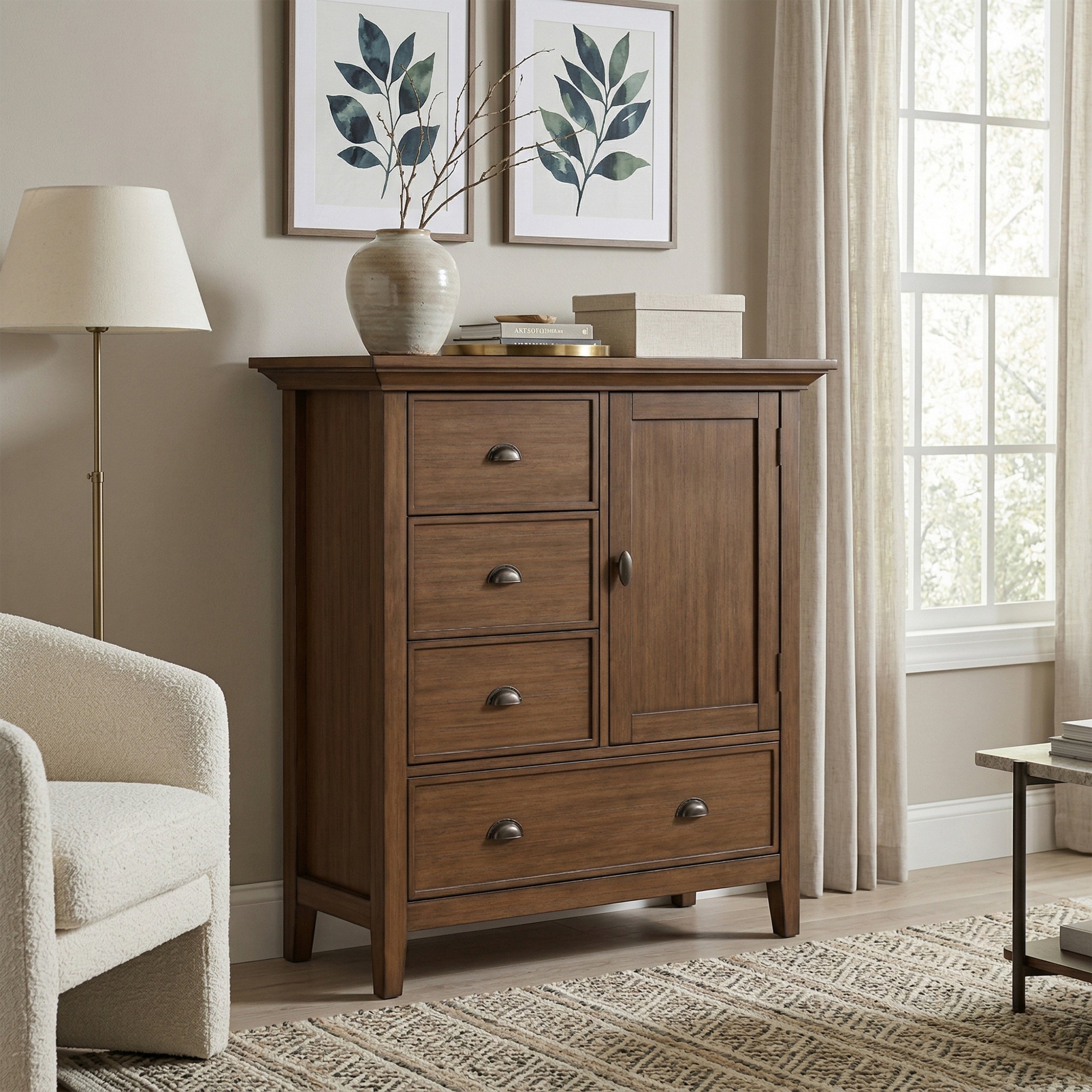 Rustic Natural Aged Brown | Redmond Medium Storage Cabinet