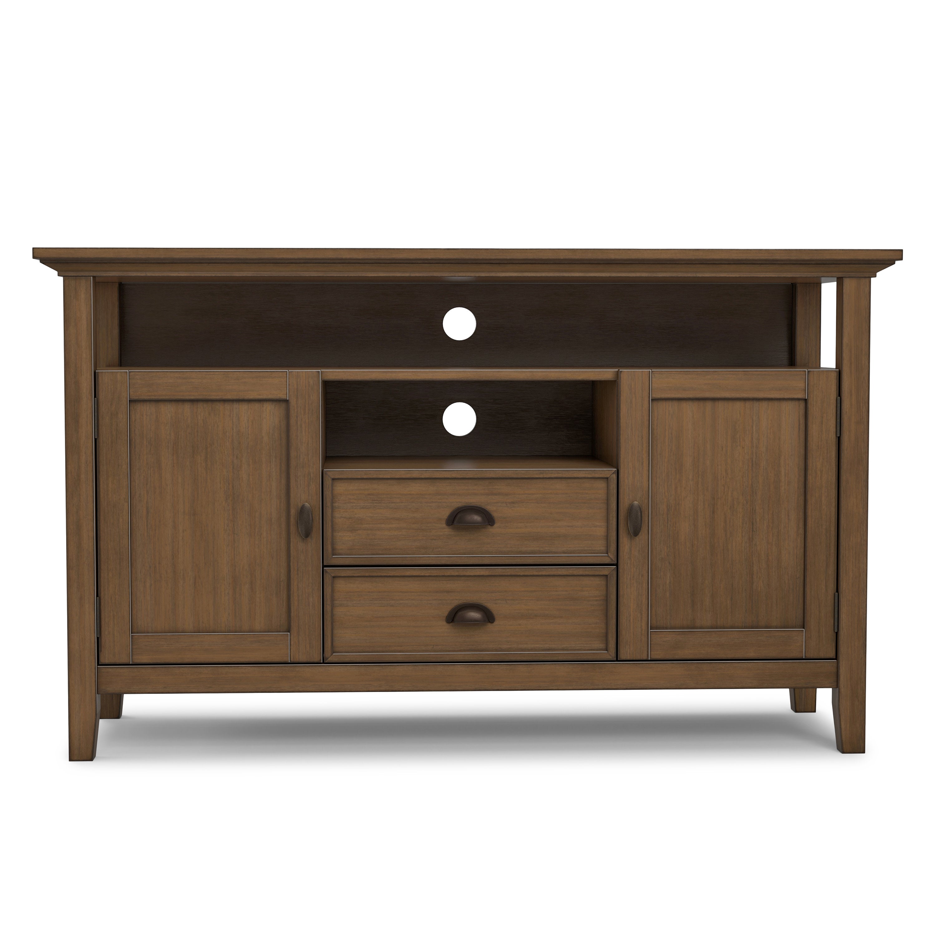 ウエストエルム ストリームライン シェルフ シンプル オープンラック TV台 Tall TV Stand Solid Wood | Redmond Tall TV Media Stand – Simpli Home