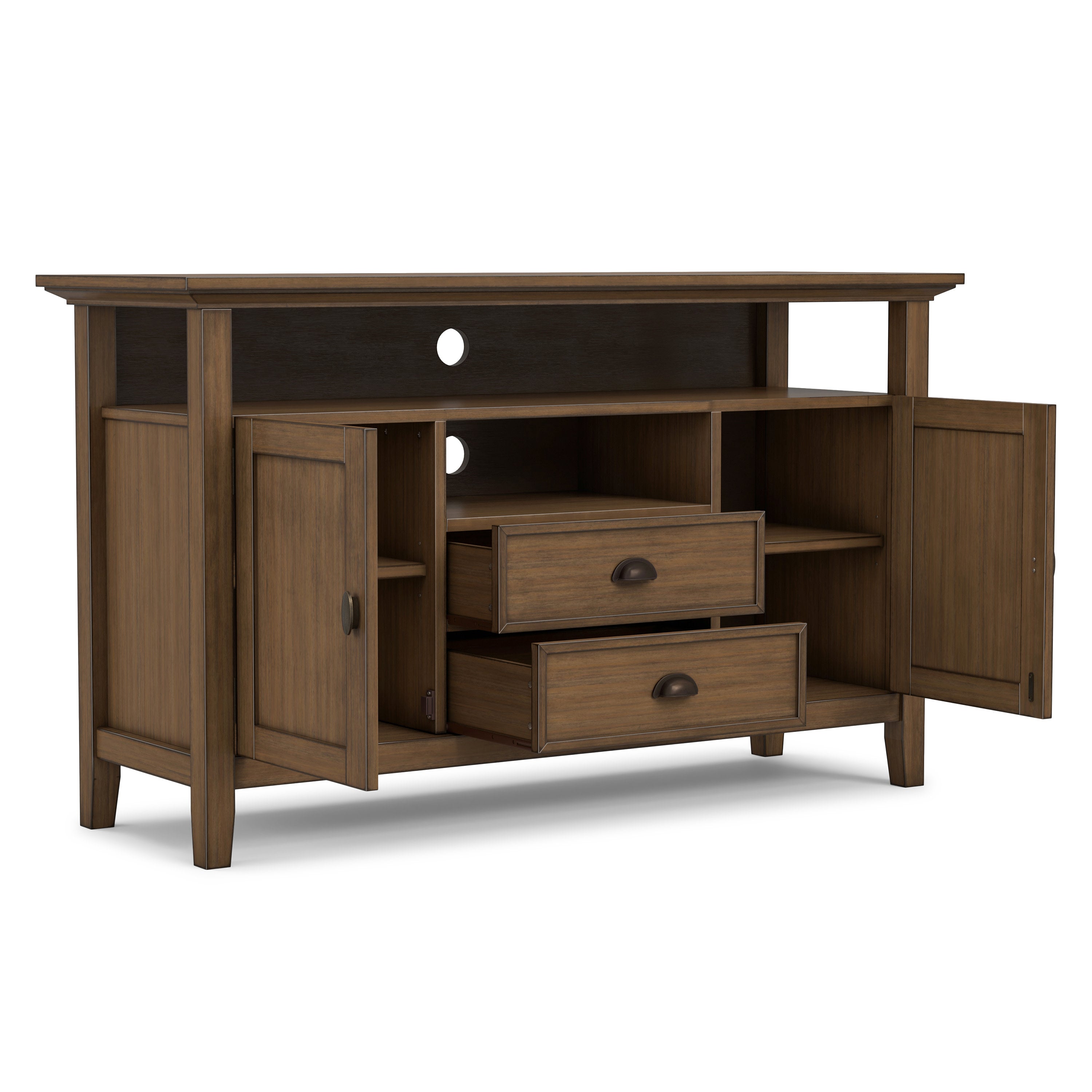 Tall TV Stand Solid Wood | Redmond Tall TV Media Stand – Simpli Home