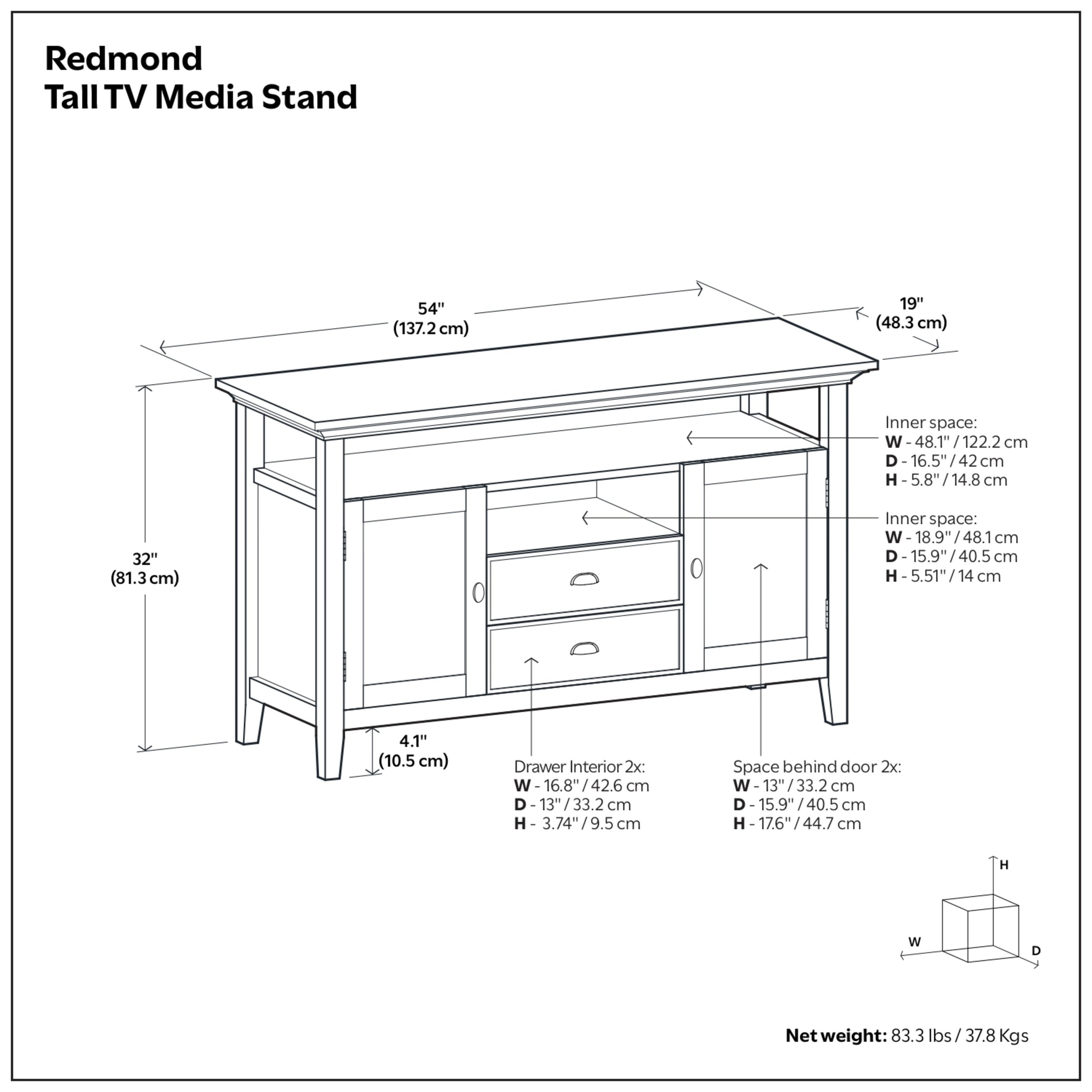 Rustic Natural Aged Brown | Redmond Tall TV Stand