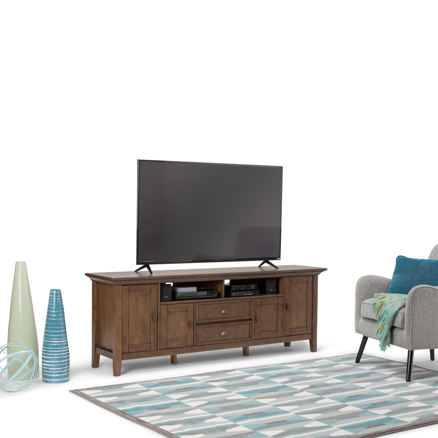 Rustic Natural Aged Brown | Redmond 72 inch TV Stand