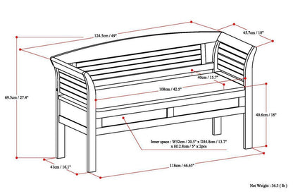 Medium Rustic Brown | Arlington Entryway Bench