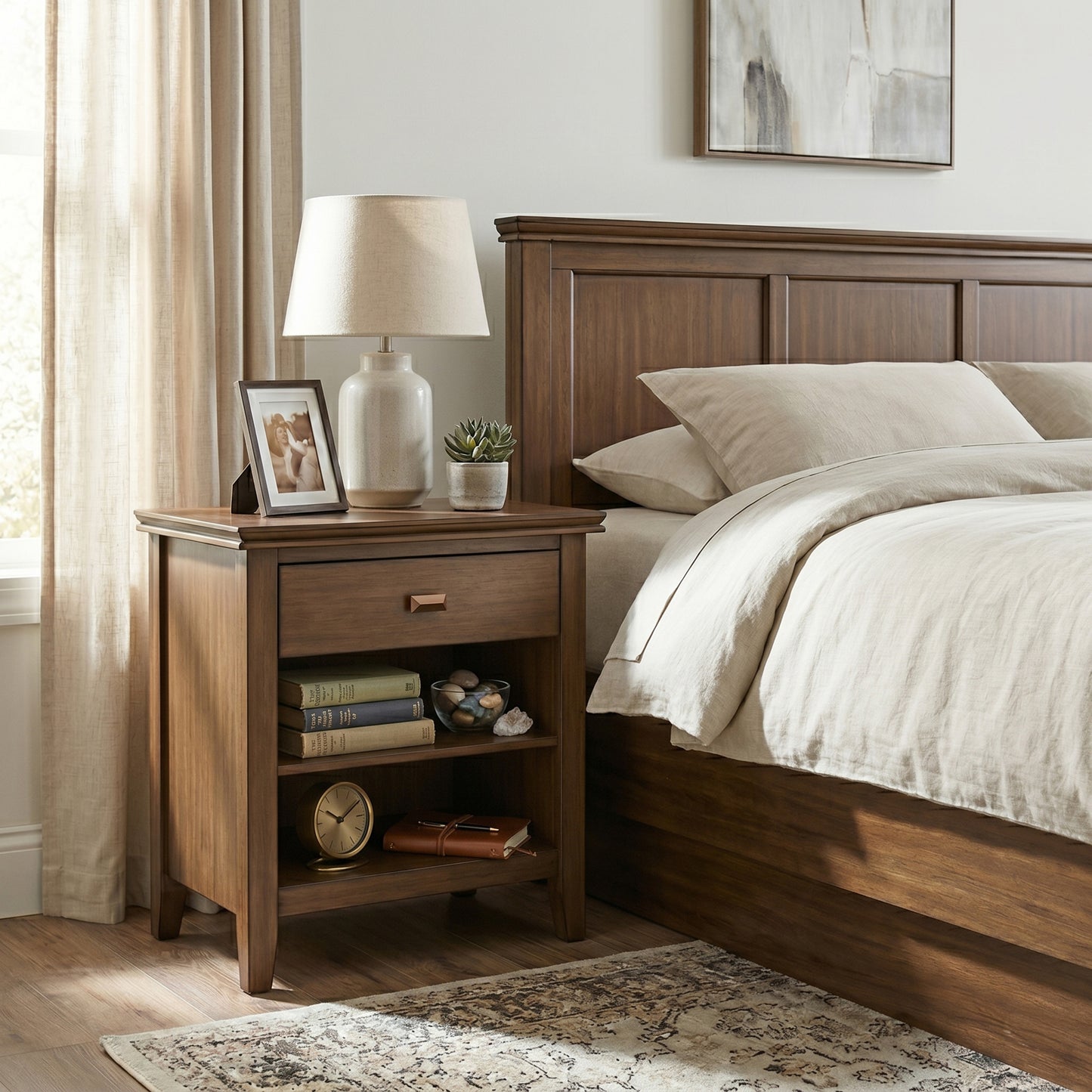 Rustic Natural Aged Brown | Artisan Bedside Table 