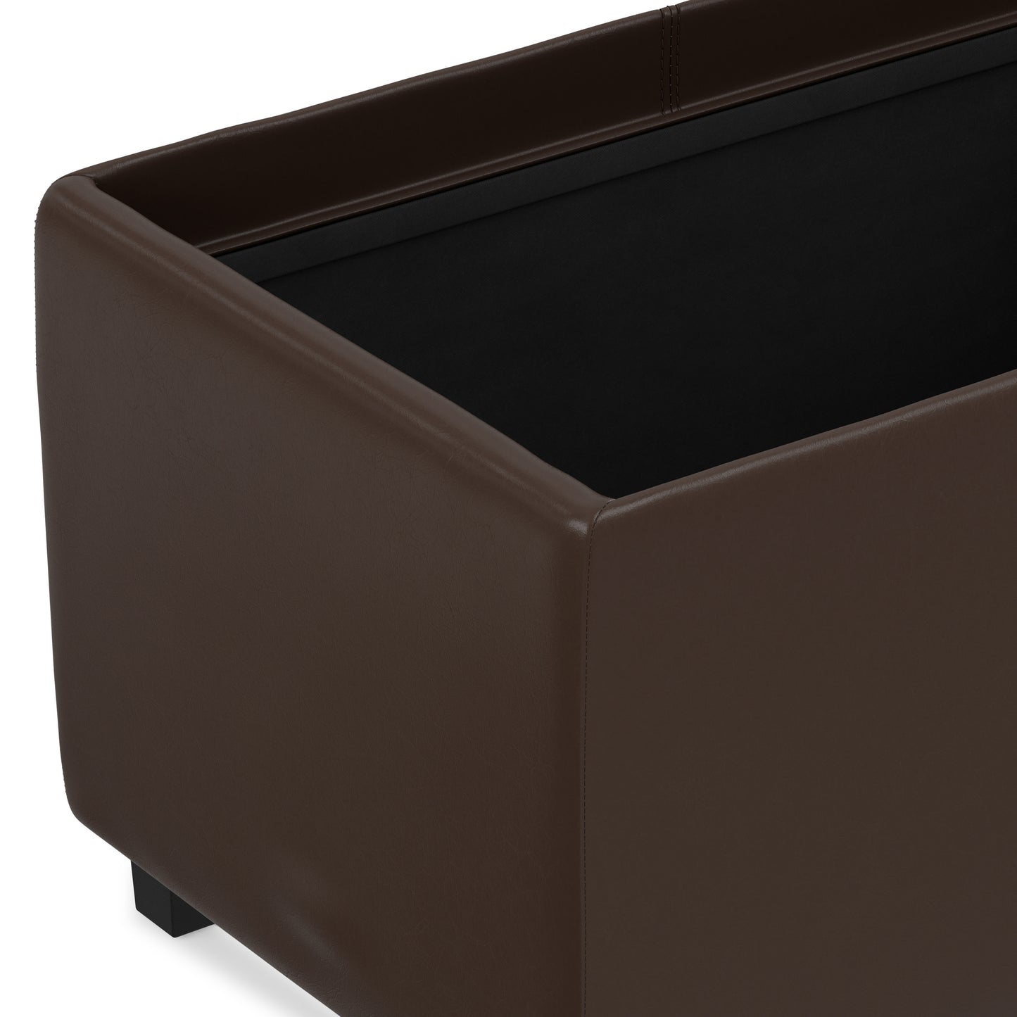 Chocolate Brown Vegan Leather | Avalon 3 Trays Ottoman in Vegan Leather