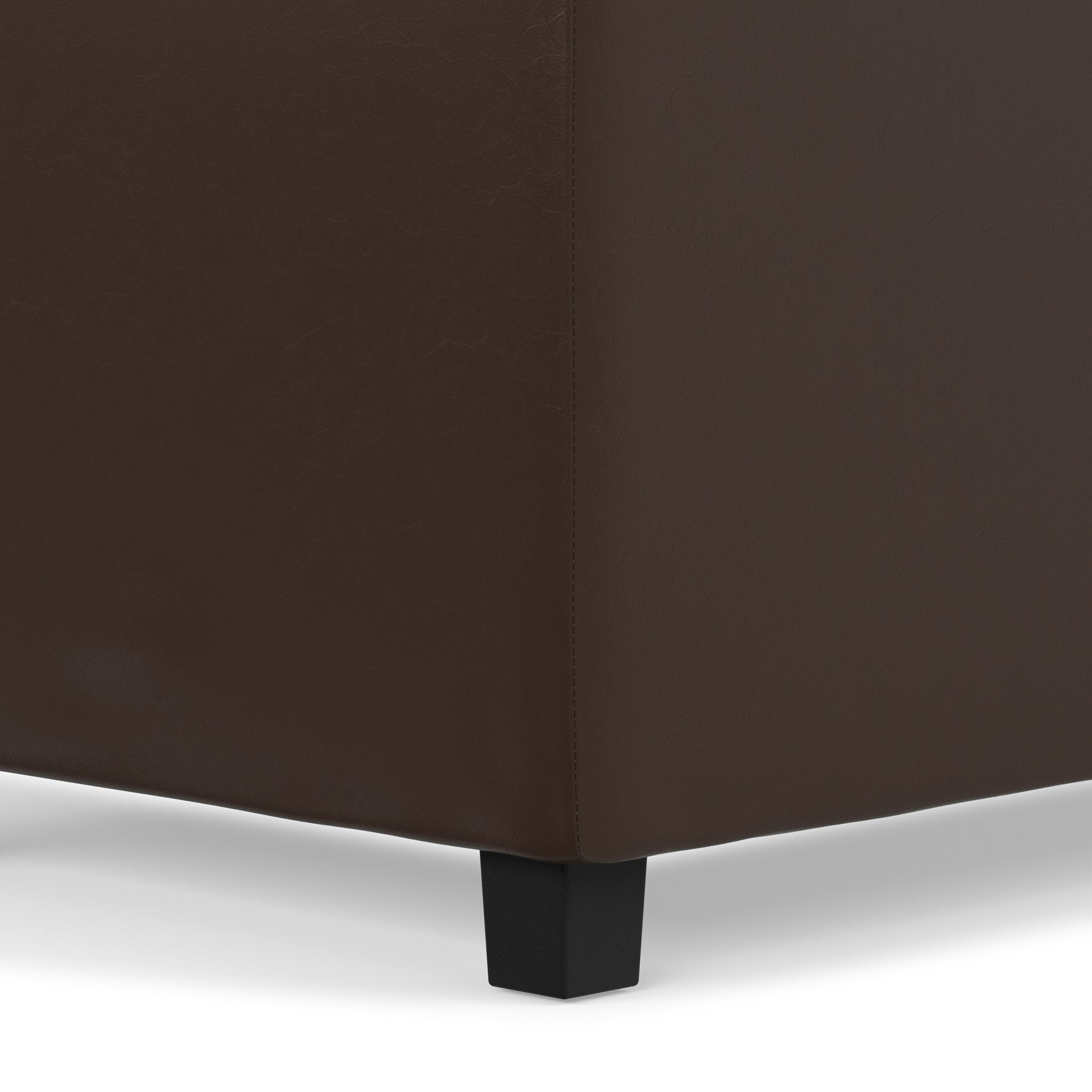 Chocolate Brown Vegan Leather | Avalon 3 Trays Ottoman in Vegan Leather