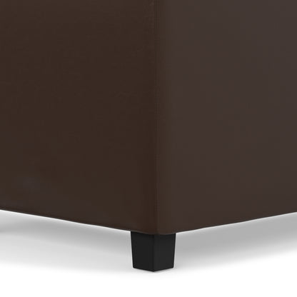 Chocolate Brown Vegan Leather | Avalon 3 Trays Ottoman in Vegan Leather