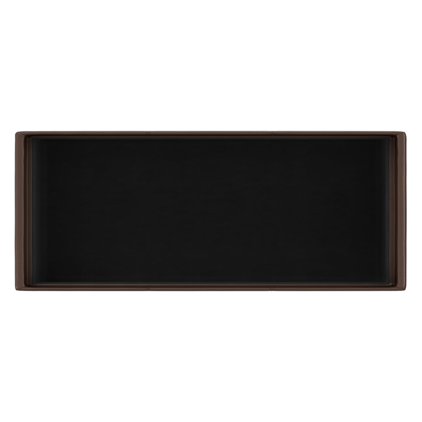 Chocolate Brown Vegan Leather | Avalon 3 Trays Ottoman in Vegan Leather