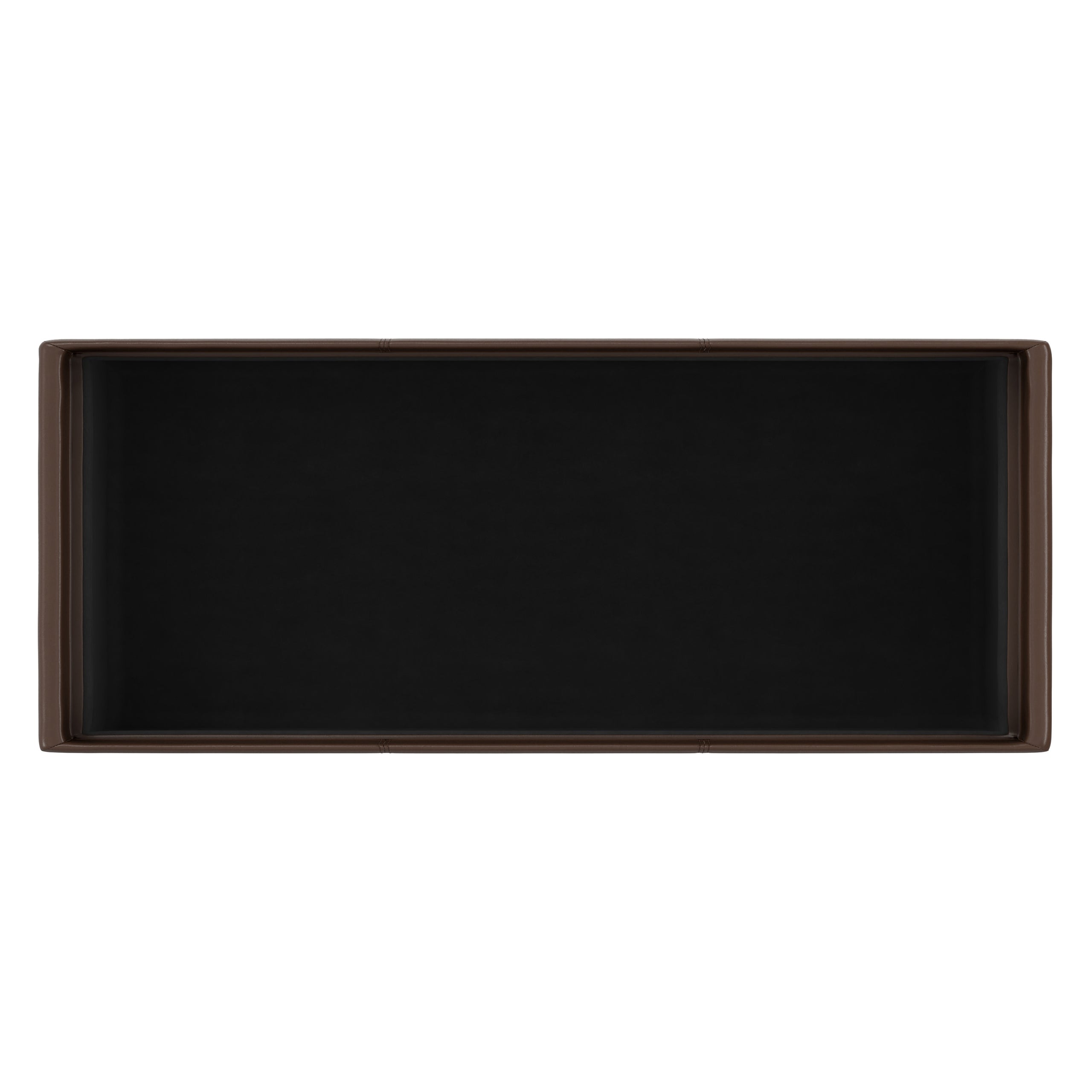 Chocolate Brown Vegan Leather | Avalon 3 Trays Ottoman in Vegan Leather