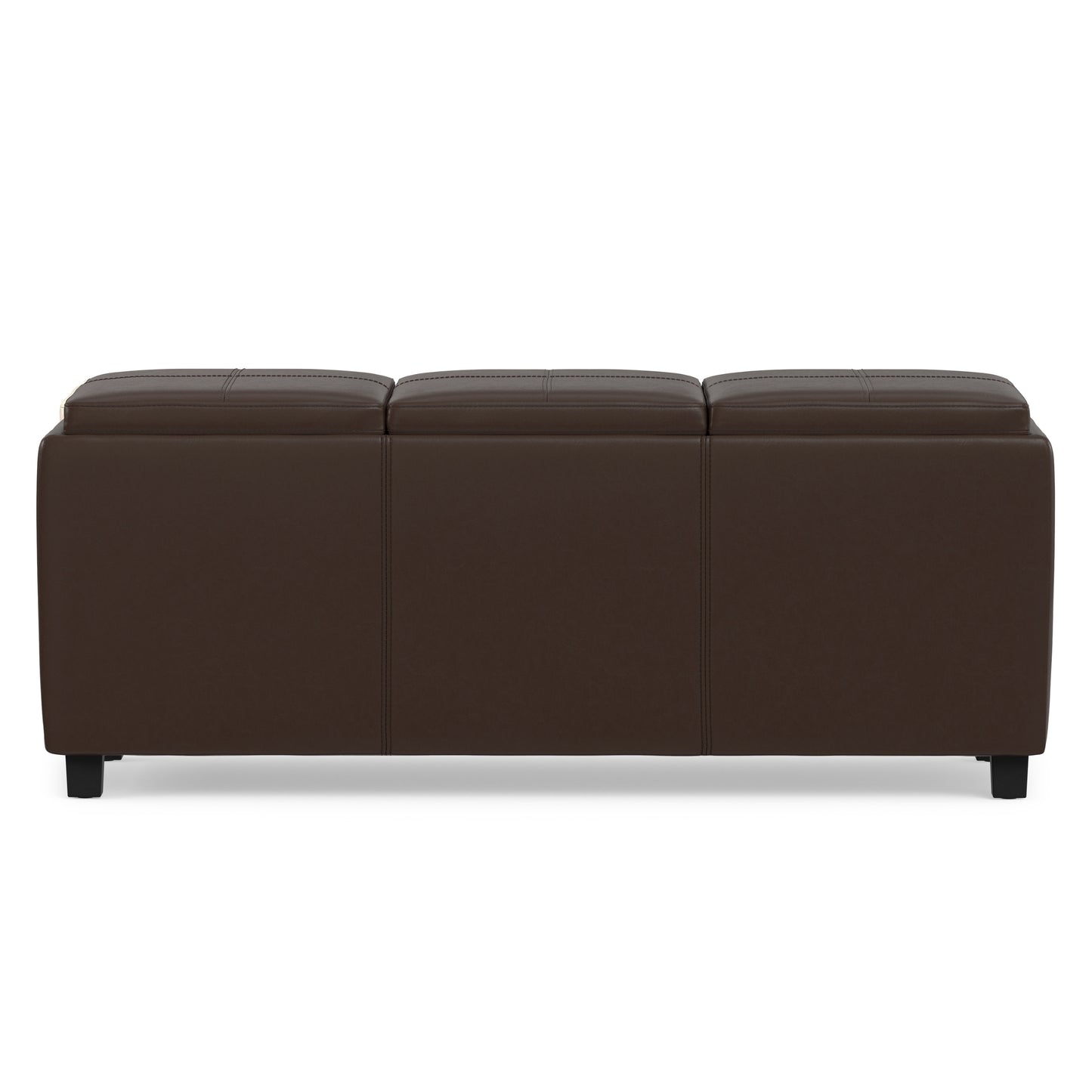 Chocolate Brown Vegan Leather | Avalon 3 Trays Ottoman in Vegan Leather