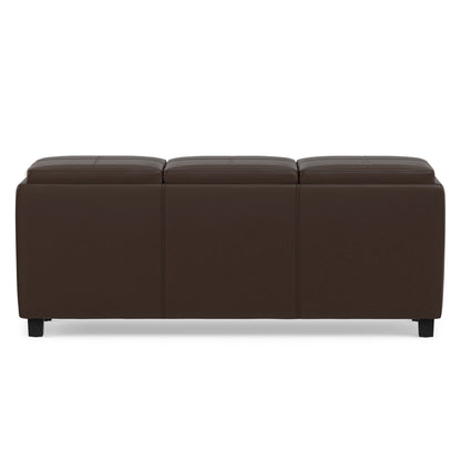 Chocolate Brown Vegan Leather | Avalon 3 Trays Ottoman in Vegan Leather