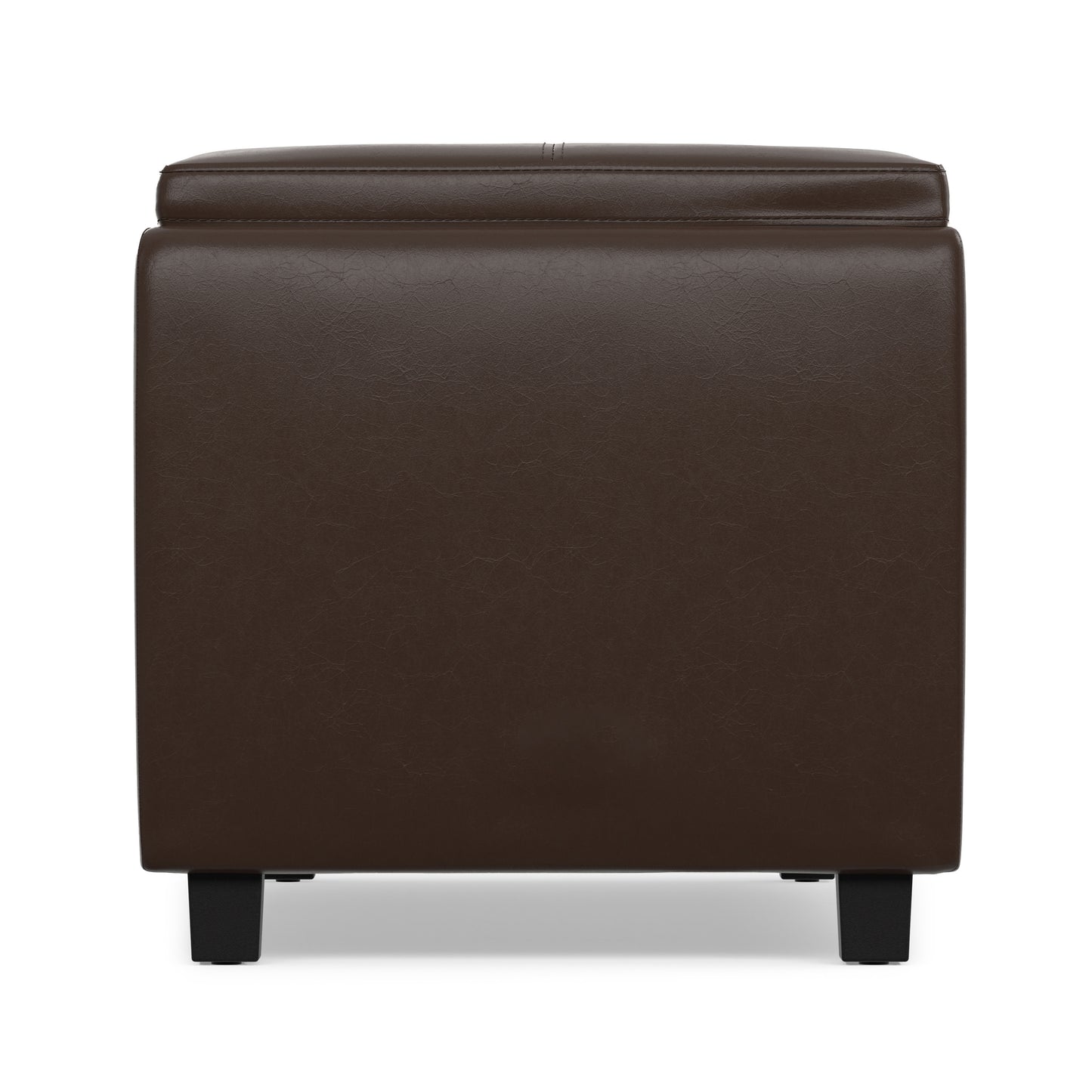 Chocolate Brown Vegan Leather | Avalon 3 Trays Ottoman in Vegan Leather