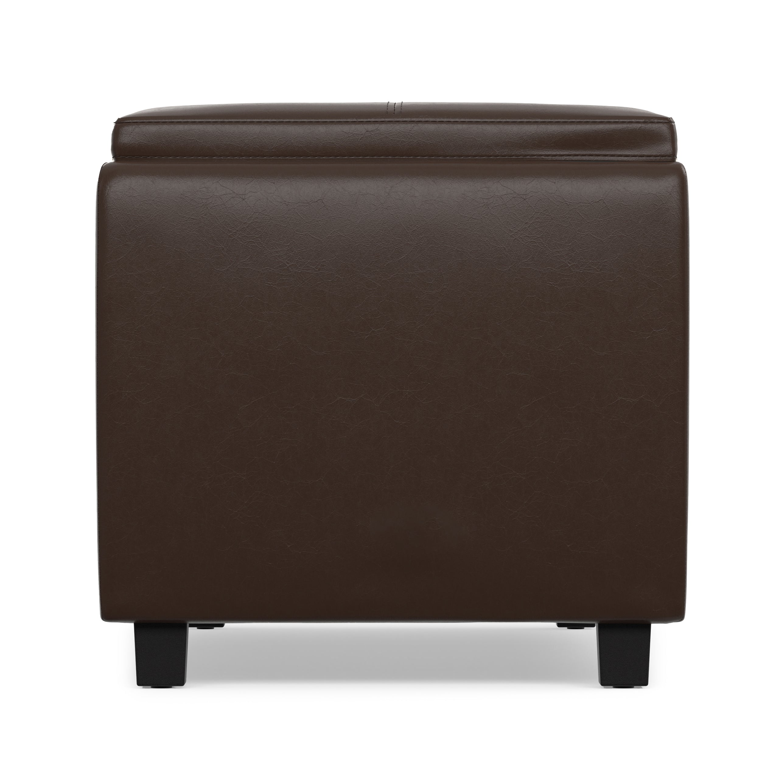 Chocolate Brown Vegan Leather | Avalon 3 Trays Ottoman in Vegan Leather
