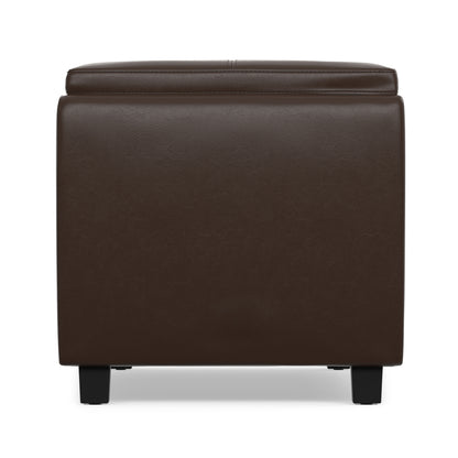 Chocolate Brown Vegan Leather | Avalon 3 Trays Ottoman in Vegan Leather