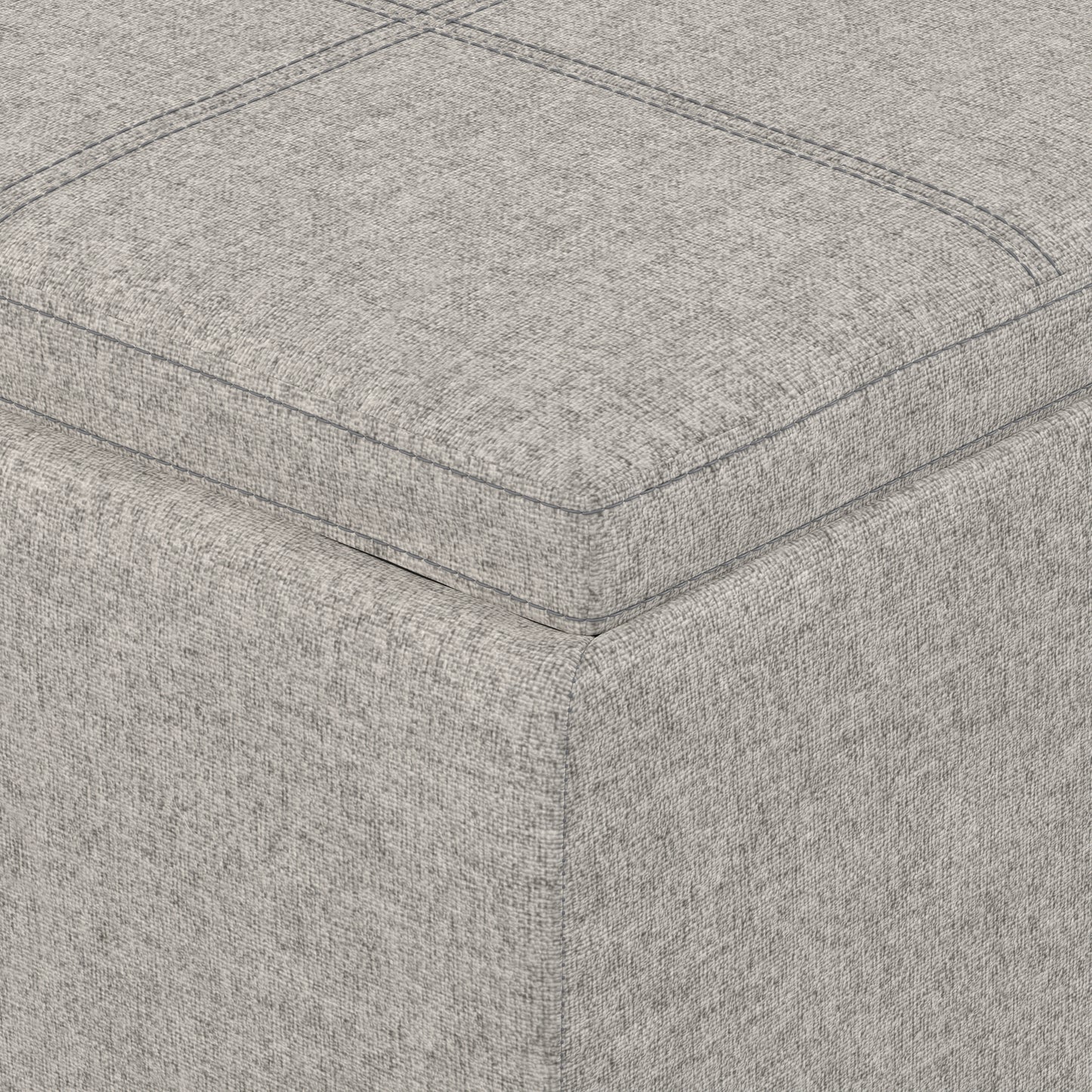 Cloud Grey Linen Style Fabric | Avalon 3 Trays Ottoman in Linen