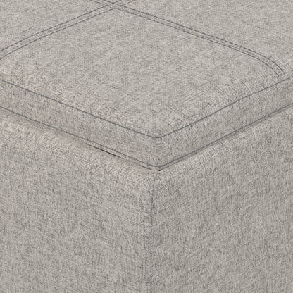 Cloud Grey Linen Style Fabric | Avalon 3 Trays Ottoman in Linen