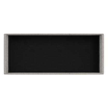 Cloud Grey Linen Style Fabric | Avalon 3 Trays Ottoman in Linen
