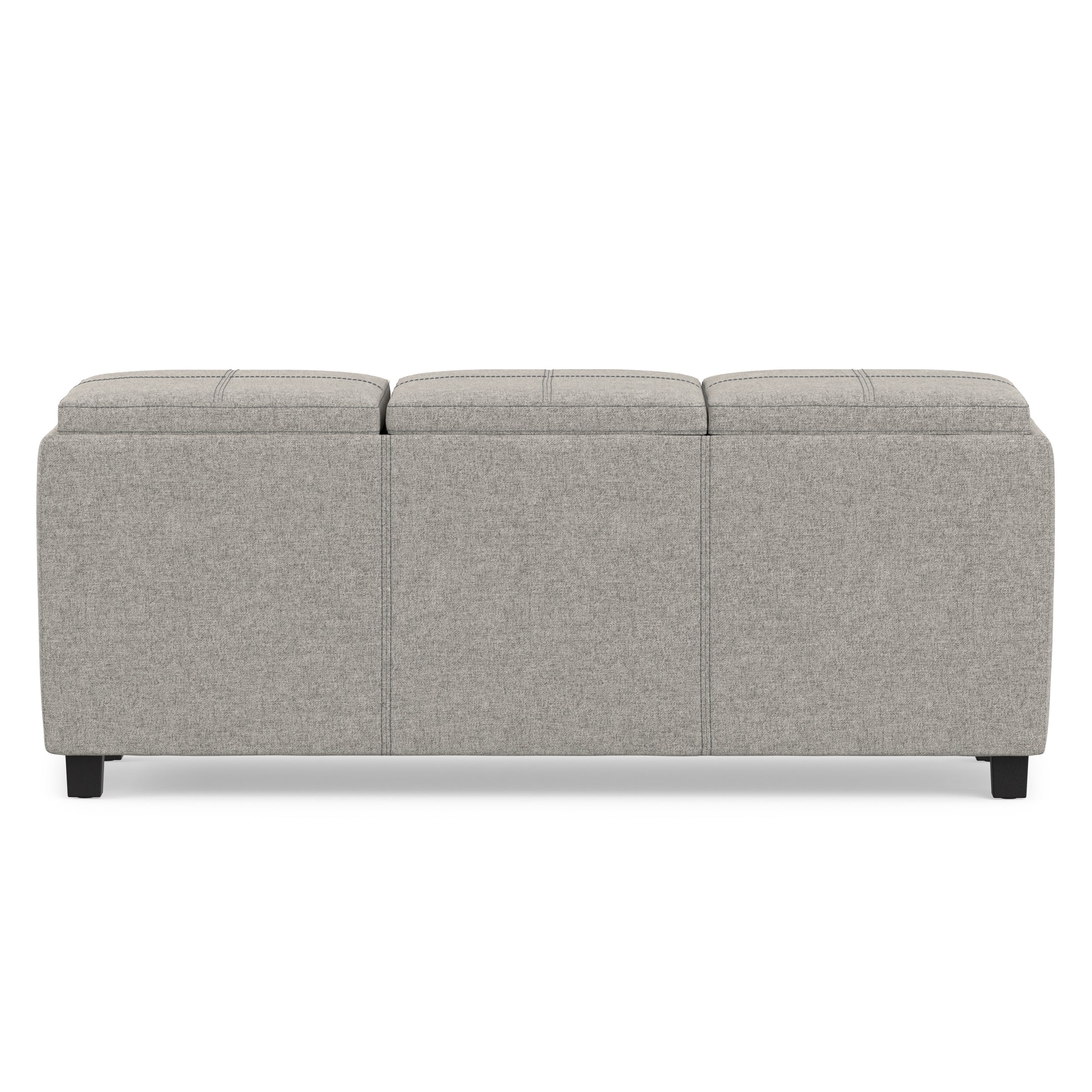 Cloud Grey Linen Style Fabric | Avalon 3 Trays Ottoman in Linen
