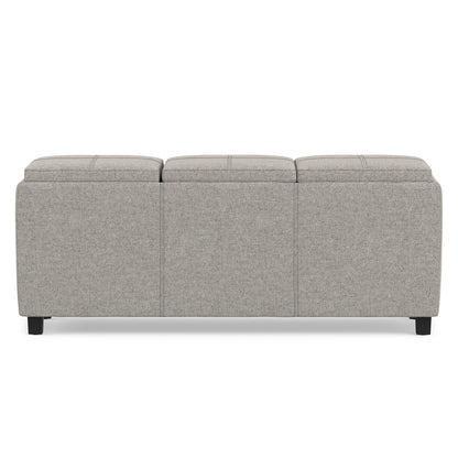 Cloud Grey Linen Style Fabric | Avalon 3 Trays Ottoman in Linen
