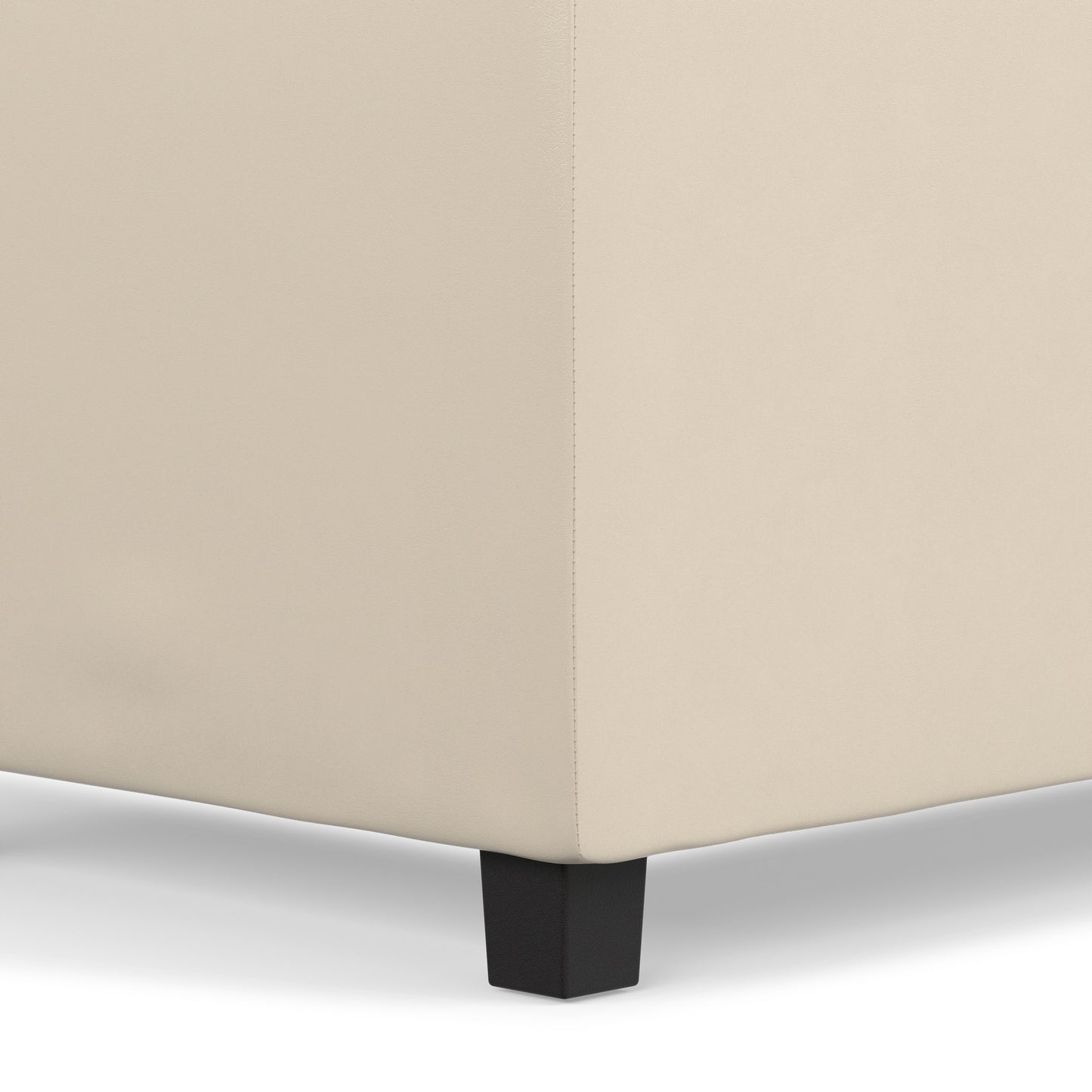 Satin Cream Vegan Leather | Avalon 3 Trays Ottoman in Vegan Leather