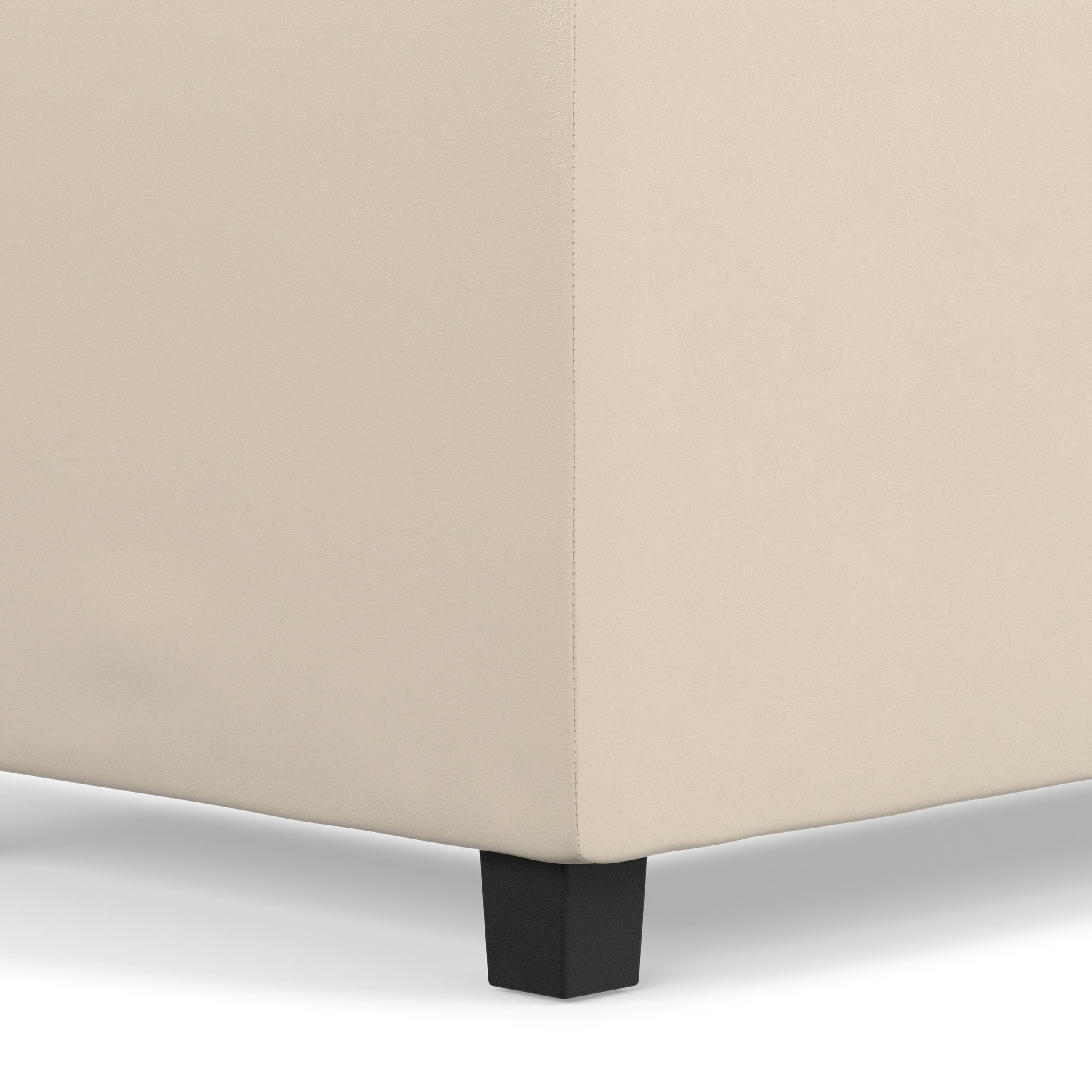 Satin Cream Vegan Leather | Avalon 3 Trays Ottoman in Vegan Leather
