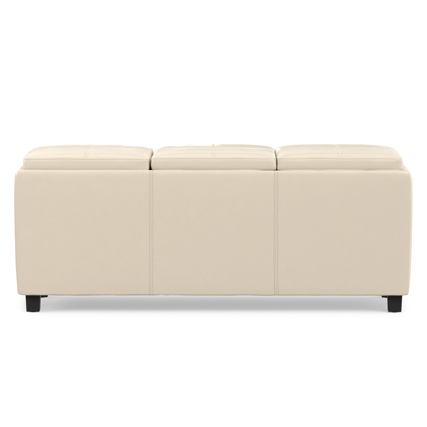 Satin Cream Vegan Leather | Avalon 3 Trays Ottoman in Vegan Leather