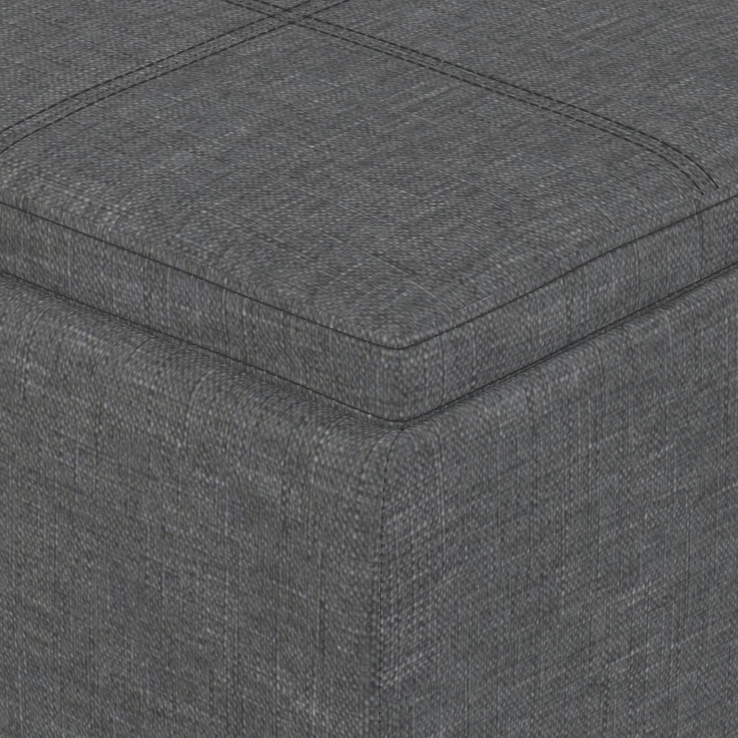 Slate Grey Linen Style Fabric | Avalon 3 Trays Ottoman in Linen