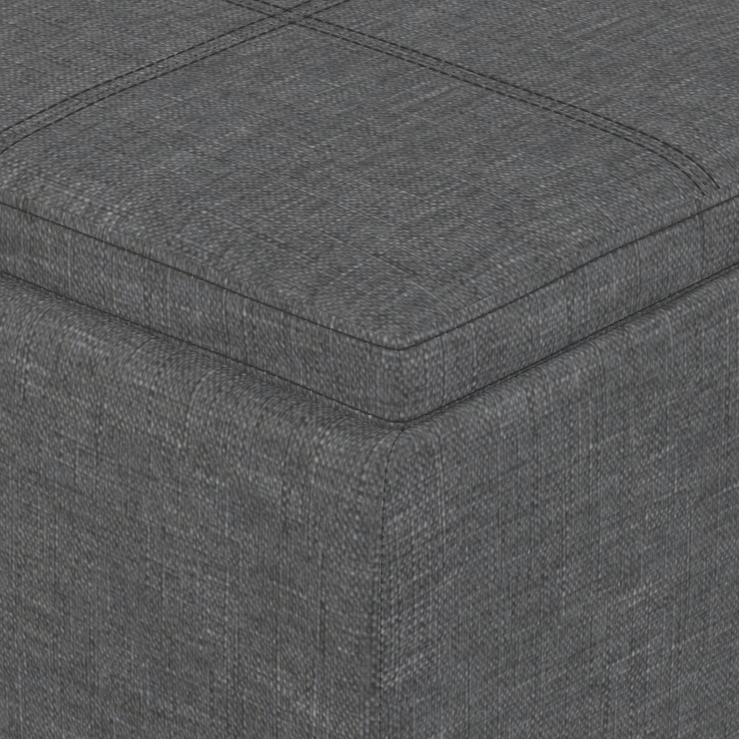Slate Grey Linen Style Fabric | Avalon 3 Trays Ottoman in Linen