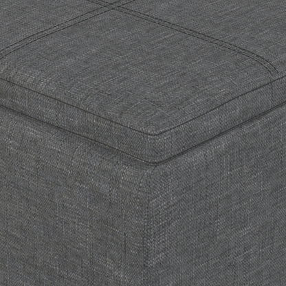 Slate Grey Linen Style Fabric | Avalon 3 Trays Ottoman in Linen