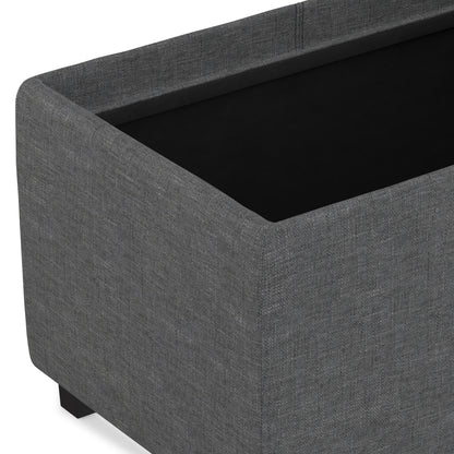 Slate Grey Linen Style Fabric | Avalon 3 Trays Ottoman in Linen